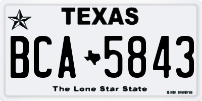TX license plate BCA5843