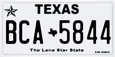 TX license plate BCA5844