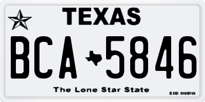 TX license plate BCA5846