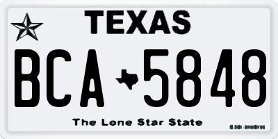 TX license plate BCA5848