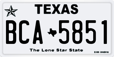 TX license plate BCA5851