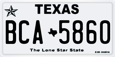 TX license plate BCA5860