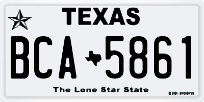 TX license plate BCA5861
