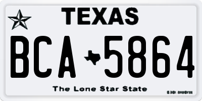 TX license plate BCA5864