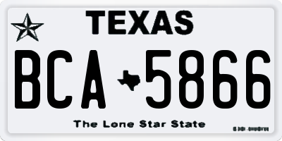 TX license plate BCA5866
