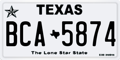 TX license plate BCA5874