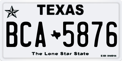 TX license plate BCA5876