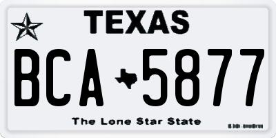 TX license plate BCA5877