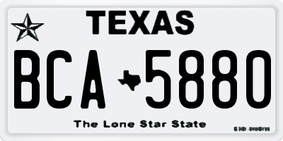 TX license plate BCA5880