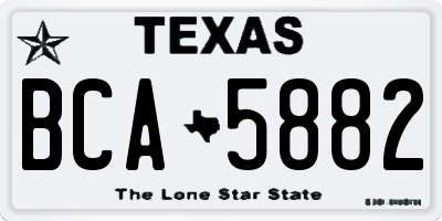 TX license plate BCA5882