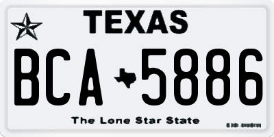 TX license plate BCA5886