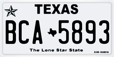 TX license plate BCA5893
