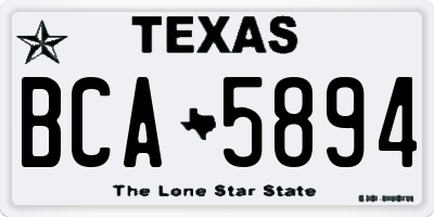 TX license plate BCA5894