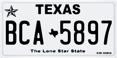 TX license plate BCA5897