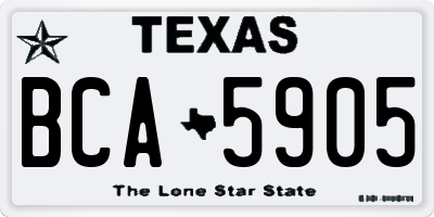 TX license plate BCA5905