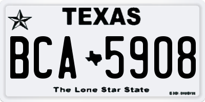 TX license plate BCA5908