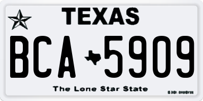 TX license plate BCA5909