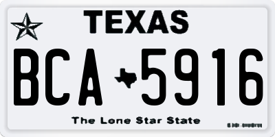 TX license plate BCA5916