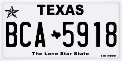TX license plate BCA5918
