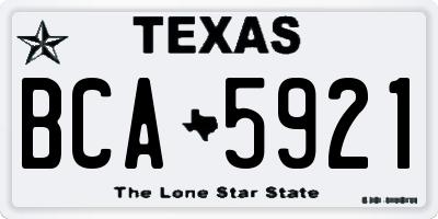 TX license plate BCA5921