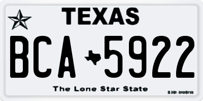 TX license plate BCA5922