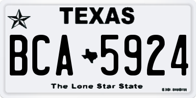 TX license plate BCA5924
