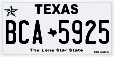 TX license plate BCA5925