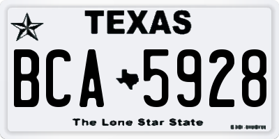 TX license plate BCA5928