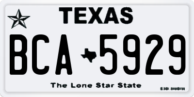 TX license plate BCA5929
