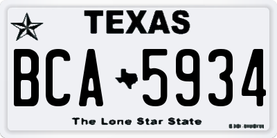 TX license plate BCA5934