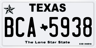 TX license plate BCA5938
