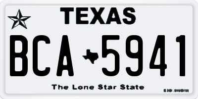 TX license plate BCA5941