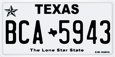 TX license plate BCA5943
