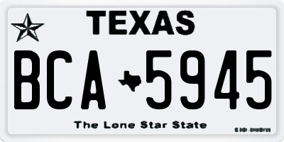 TX license plate BCA5945