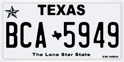 TX license plate BCA5949