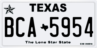 TX license plate BCA5954