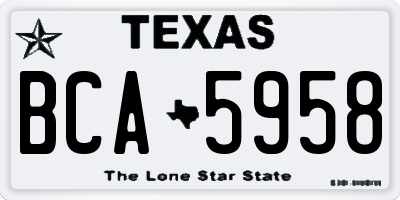 TX license plate BCA5958