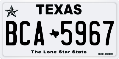 TX license plate BCA5967