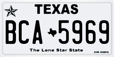 TX license plate BCA5969