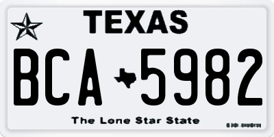 TX license plate BCA5982