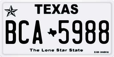 TX license plate BCA5988