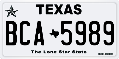TX license plate BCA5989