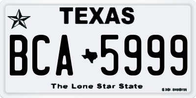 TX license plate BCA5999