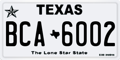TX license plate BCA6002