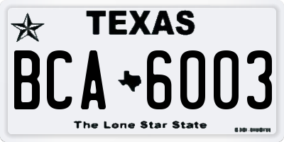 TX license plate BCA6003