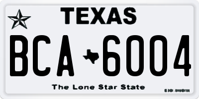 TX license plate BCA6004