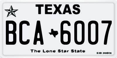 TX license plate BCA6007