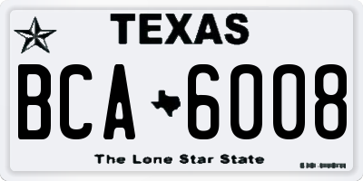 TX license plate BCA6008