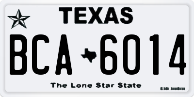 TX license plate BCA6014