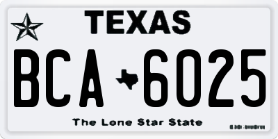 TX license plate BCA6025